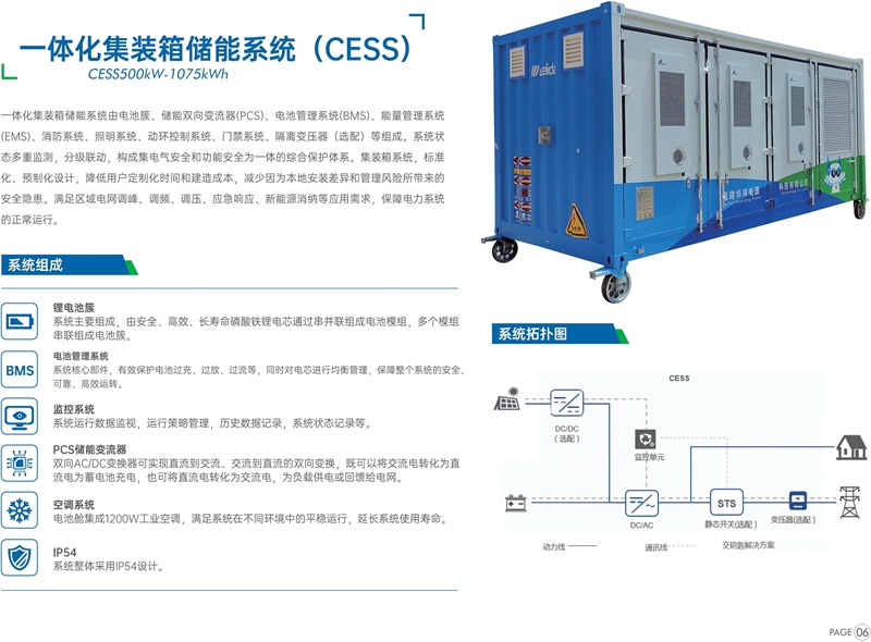 隻爲(wéi / wèi)企業省錢 CESS500kW-1075kWh 一(yī / yì /yí)體化集裝箱儲能系統(CESS)